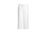 2-in-1-Hose GOLDNER "Kurzgröße Sommerhose mit Rundumschlupfbund", Damen, Gr. 24, K-Gr, weiß, Obermaterial: 100% Leinen LI., normal, Hosen, Ohne