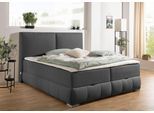 Boxbett OTTO HOME "Wehma mit Kopfteil inkl. Bettkasten", grau (anthrazit), B:210cm L:213cm, Komplettbetten, in H2, H3 & H4 wählbar, inklusive Topper