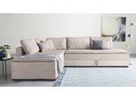 Ecksofa HOME AFFAIRE "Night & Day L-Form, B: 321 cm, mit Dauer-Schlaffunktion 180x200 cm", beige, B:321cm T:218cm, 100% Polyester, Sofas, Ecksofa, Bettfunktion, Bettkasten, Topper & 3 Zierkissen, Boxspringbett in Cord, Topseller