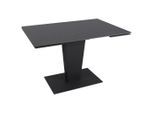 Novel Esstisch, Anthrazit, Schwarz, Metall, Keramik, rechteckig, Bodenplatte, 80x76x120-179 cm, ausziehbar, Esszimmer, Tische, Esstische, Esstische ausziehbar