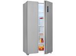 EXQUISIT Side-by-Side "SBS46-040E", Energieeffizienz: E (A-G), silber (edelstahloptik), B:90cm H:177cm T:59cm, Kühlschränke