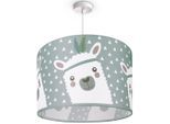 PACO HOME Pendelleuchte "Ela 214", weiß, 1, Ø 45,5cm, Leuchten, Kinderlampe Deckenlampe LED Kinderzimmer Lampe Lama-Motiv, E27, Pendelleuchte