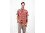 Karohemd LERROS "Herren 1/2 Hemd kariert in Strukturqualität", Herren, Gr. M, Normalgrößen, vivid rot, 76% Baumwolle, 24% Polyester, Hemden Karohemd
