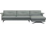 Ecksofa FLEXLUX "Glow, super bequem durch hochwertigem Sitzaufbau mit Federkern, L-Form", blau (sky blau), B:305cm H:81cm T:158cm, 62% Polyester/17%Baumwolle/14%Viscose/7%Leinen, Sofas, Ecksofa, Modernes skandinavisches Design