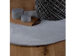 Fellteppich OBSESSION "My Cha Cha 535", silber (silberfarben), H:18mm Ø:80cm, Kunstfaser, Teppiche, Fellteppich, Kunstfell, besonders weich - ein echter Kuschelteppich