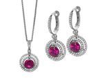 Orphelia 'Belina' Dames 925 Sterling Zilveren Set: Keten-Hanger + Oorbellen - Zilver SET-7049