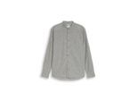 TOM TAILOR Herren Regular Fit Hemd mit Leinenanteil, grün, Uni, Gr. M