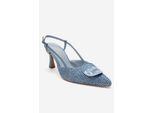 Levia Geweven Pump met Puntige Neus en Slingback