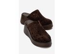 Nives Leder-Keilabsatz-Sandale