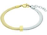 Armband AMOR "2039980", gelb (gelbgoldfarben, edelstahlfarben), Armbänder, Damen, 20cm, Edelstahl, Armband