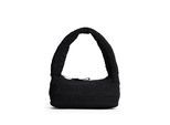 Schultertasche TOMMY JEANS "TJW URBAN AOP SHOULDER BAG", Mädchen, Gr. B/H/T: 26,5cm x 14cm x 12,5cm, schwarz, Textil, Taschen Schultertasche, Damen Hobobag, Umhängetasche mit auffälliger Logostickerei