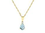Kette mit Anhänger "375 Gold mit Blautopas (beh.) und Zirkonia weiß", weiß, FASCINATION BY ELLEN K., Halsketten, Damen, 45cm, Gold, L: 45, glänzend