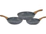 Bratpfanne CS KOCH-SYSTEME "STEINFURT, antihaftbeschichtet, Aluminiumlegierung", grau, B:24cm H:5cm L:42cm Ø:24cm, Pfannen, Bratpfanne, antihaftbeschichtet