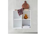 Bücherregal HAMMEL FURNITURE "Mistral KUBUS Wandregal – hochwertig & flexibel, langlebig", weiß, B:69cm H:69cm T:32,5cm, Holzwerkstoff, Massivholz, Regale, Bücherregal, Modernes Designregal – stehend oder hängend – T:32,5 cm