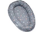 Kuschelnest JULIUS ZÖLLNER "NIDO, Shiny Stars", grau (shiny stars), Obermaterial: 100% Baumwolle. Füllung: 100% Polyester, Bettnestchen, Made in Germany