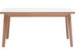 Esstisch HAMMEL FURNITURE "Esstisch Basic Single – ausziehbar, dänisches Design, robust", weiß (weiß, naturfarben, naturfarben, weiß), B:120cm H:76cm T:80cm, Tischplatte: Weißes Melamin mit weiß pigmentierter Eichenkante (Mattlack), Gestell: Eiche massiv weiß pigmentiert, Tische, Esstisch, Flexibel erweiterbar 120–220 cm – stabil aus Massivholz