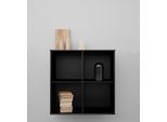 Bücherregal HAMMEL FURNITURE "Mistral KUBUS Wandregal – hochwertig & flexibel, langlebig", schwarz, B:69cm H:69cm T:32,5cm, Holzwerkstoff, Massivholz, Regale, Bücherregal, Modernes Designregal – stehend oder hängend – T:32,5 cm