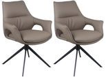 Drehstuhl HOME AFFAIRE "Sienna", grau, schwarz, grau, B:63cm H:91cm T:66,5cm, Leder, Stühle, Drehstuhl, 2er Set