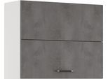 Faltlifthängeschrank IMPULS KÜCHEN "Prag", In zwei Breiten für eine flexible Nutzung,, Höhe 72,3cm", grau (beton, optik schiefer dunkelgrau), B:90cm H:72,3cm T:34,2cm, Dekorfolie, Holzwerkstoff, Schränke, Faltlifthängeschrank, vormontiert, mit Falt-Lifttür bestehend aus 2 Fronten
