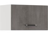 Klapphängeschrank IMPULS KÜCHEN "Prag", In zwei Breiten für eine flexible Nutzung,, Höhe: 35,7 cm", grau (beton, optik schiefer dunkelgrau), B:60cm H:35,7cm T:34,2cm, Dekorfolie, Holzwerkstoff, Schränke, Klapphängeschrank, vormontiert, mit Klappe