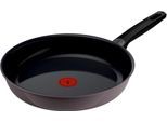 Bratpfanne TEFAL "Ceramic Control Grey", schwarz (grau), B:29,8cm H:8,4cm L:47,8cm Ø:28cm, Pfannen, Bratpfanne, Keramikbeschichtung, Induktion, Thermo-Signal Temperaturanzeiger