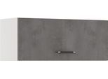 Klapphängeschrank IMPULS KÜCHEN "Prag", In zwei Breiten für eine flexible Nutzung,, Höhe: 35,7 cm", grau (beton, optik schiefer dunkelgrau), B:90cm H:35,7cm T:34,2cm, Dekorfolie, Holzwerkstoff, Schränke, Klapphängeschrank, vormontiert, mit Klappe