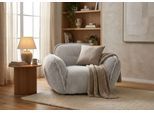 Sessel TRENDMANUFAKTUR "Be Fluffy, mit Rundumbezug, moderner breiter Kedernaht", grau (silber), B:123cm H:87cm T:120cm, 100% Polyester, Sessel, Sessel, mit softem Sitzkomfort, in hochwertigem Breitcord mit weicher Haptik