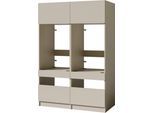 Mehrzweckschrank-Set BASIC BY BALCULINA "Washhome B/T/H 135x68x200 cm", kaschmirfarben, B:135cm H:200cm T:68cm, Kastenmöbel-Sets, Mehrzweckschrank-Set, Breite 135cm, höhenverstellbare Metallfüße