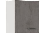 Hängeschrank IMPULS KÜCHEN "Prag", in drei Breiten, Höhe: 57,9 cm", grau (beton, optik schiefer dunkelgrau), B:50cm H:57,9cm T:34,2cm, Dekorfolie, Holzwerkstoff, Schränke, Hängeschrank, vormontiert, mit Drehtür und einem verstellbaren Fachboden