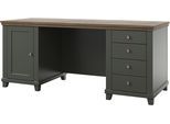 Schreibtisch HELVETIA "Evora Schreibtisch", grün (grün, eiche lefkas, grün, eiche lefkas), B:180cm H:77cm T:70cm, Tische, Schreibtisch, Schreibtisch in moderner Landhaus Stil