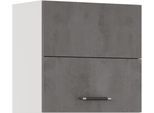 Faltlifthängeschrank IMPULS KÜCHEN "Prag", in zwei Breiten, Höhe 57,9 cm", grau (beton, optik schiefer dunkelgrau), B:60cm H:57,9cm T:34,2cm, Dekorfolie, Holzwerkstoff, Schränke, Faltlifthängeschrank, vormontiert, mit Falt-Lifttür bestehend aus 2 Fronten