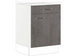 Unterschrank IMPULS KÜCHEN "Prag", in drei Breiten, Höhe: 72,3 cm, mit Soft-Close", grau (beton, optik schiefer dunkelgrau), B:60cm H:72,3cm T:57,6cm, Dekorfolie, Holzwerkstoff, Schränke, Unterschrank, vormontiert, mit Schubkasten und einem Einlegeboden hinter der Tür