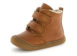 Lauflernschuh NATURINO "Bubble Wide", Baby, Gr. 24, braun, Nappaleder, unifarben, Schuhe Lauflernschuh, Klettstiefel mit Wollfutter, Größenschablone zum Download