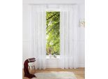 Gardine OTTO HOME "Mila" Gr. 2, grau (weiß, grau), B:140cm H:175cm, Voile, Polyester, Gardinen, Gardine, mit Wellenmuster bestickt, Voile, einfarbig