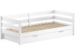 Daybett VIPACK "Margrit mit Bettschublade, in zeitlosem Design, universell einsetzbar", weiß, neutral, B:97,8cm H:68cm L:211cm, Daybetten, Daybett, stabiles Massivholzbett, wahlweise in 2 Farben erhältlich
