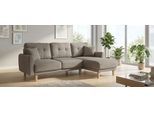 Ecksofa HOME AFFAIRE "TRIPLO optionale Schlafsofa mit Bettkasten, Maße B/T/H: 234/164/89 cm", grau (taupe), B:234cm H:89cm T:164cm, Sofas, Ecksofa, L-Form wahlweise mit Bettfunktion - Liegefläche 132x210 cm