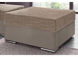 Hocker COLLECTION AB "John, B: 100 cm", braun (elefant, cappuccino), B:100cm H:40cm T:70cm, Struktur (100% Polyester);Kunstleder SOFTLUX / Struktur (80% Polyester; 20% Polyacryl);Microfaser PRIMABELLE (100% Polyester) / Struktur (100% Polyester), Hocker, Hocker, optional Federkernpolsterung