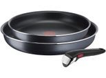 Pfannen-Set TEFAL "Ingenio XL Force, Pfannenset abnehmbarer Griff, Antihaftversiegelung", blau (graublau), B:31cm L:35cm Ø:28cm, Pfannen, Pfannen-Set, stapelbar, einfache Reinigung, NICHT induktionsgeeignet, L15891