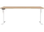 Schreibtisch GERMANIA "Jet", lindberg, eiche, nachbildung, weiß, weiß, lindberg, eiche, nachbildung, B:180cm H:72cm T:80cm, Tische, Schreibtisch