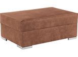 Hocker COLLECTION AB "John, B: 100 cm", braun (cognac), B:100cm H:40cm T:70cm, Luxus-Microfaser 2 (100% Polyester);Microfaser PRIMABELLE (100% Polyester);Luxus-Microfaser 1 (100% Polyester), Hocker, Hocker, optional Federkernpolsterung