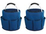 Organizer MAXIMEX "Universal-Reinigungs-Caddy", blau, H:26,5cm T:28cm Ø:28cm, Aluminium, Polyester, Aufbewahrungsboxen, Organizer, großes Hauptfach für Reinigungsmittel, 6 Außentaschen, faltbar, 16 l