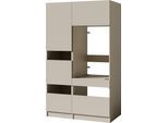Mehrzweckschrank-Set BASIC BY BALCULINA "Washhome B/T/H 118x68x200 cm", kaschmirfarben, B:118cm H:200cm T:68cm, Kastenmöbel-Sets, Mehrzweckschrank-Set, Breite 118cm, höhenverstellbare Metallfüße