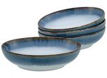 Schale CREATABLE "Cascade, Poke Bowl 22,5 cm 4-tlg", blau, Ø:22,5cm, Steinzeug, Schüsseln, Schale, Rekativglasur, Healthy Food