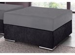 Hocker COLLECTION AB "John, B: 100 cm", schwarz (schwarz, grau), B:100cm H:40cm T:70cm, Struktur (100% Polyester);Kunstleder SOFTLUX / Struktur (80% Polyester; 20% Polyacryl);Microfaser PRIMABELLE (100% Polyester) / Struktur (100% Polyester), Hocker, Hocker, optional Federkernpolsterung