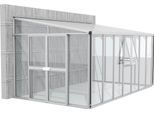 Anlehngewächshaus VITAVIA "Helena 11900", grau (alufarben), B:460cm T:266cm, Gewächshäuser, Anlehngewächshaus, Alu-Profile, 3 mm Sicherheitsglas, Dach 10 mm Hohlkammerplatten