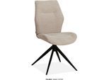 Esszimmerstuhl OMG DESIGN "Palmas", toffee, schwarz, toffee, B:49cm H:91,5cm T:63,5cm, Polyester, Stühle, Esszimmerstuhl, Drehstuhl mit auto-return, Moderner Bezug
