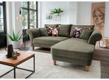 Ecksofa HOME AFFAIRE "Tassilo Mega Polsterecke mit Kaltschaum im Sitz, bequem, L-Form", grün (dunkelgrün), B:262cm H:95cm T:198cm, 100% Polyester, Sofas, Ecksofa, hoher Sitzkomfort, Breite 262cm, Komfortsitzhöhe 48cm, zeitlos elegant