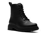 Schnürboots CLARKS "Orinoco 3 Style", Damen, Gr. 36, schwarz, Leder, Schuhe Schnürboots, Stiefel, Schnürboots mit Blockabsatz