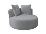 Ambia Garden Loungebett , Grau , Textil , Füllung: Polyester , Rundform , 123x61x123 cm , UV-beständig , Gartenmöbel, Loungemöbel, Outdoor-Sofas