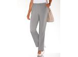 Schlupfhose CLASSIC BASICS, Damen, Gr. 24, Kurzgrößen, grau (steingrau), 98% Polyester, 2% Elasthan, unifarben, lang, Hosen Schlupfhose